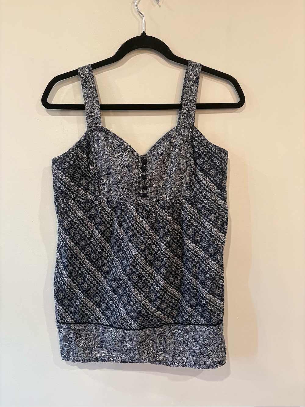 liz & co. Blue Patterned Tank Top